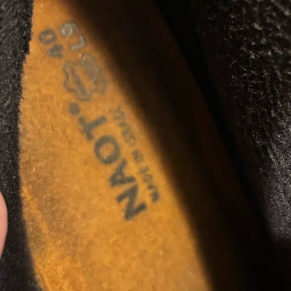 NAOT Women’s Black and Gray Leather and Suede Wedge Booties, NWIOB, Size 40 - Picture 10 of 11